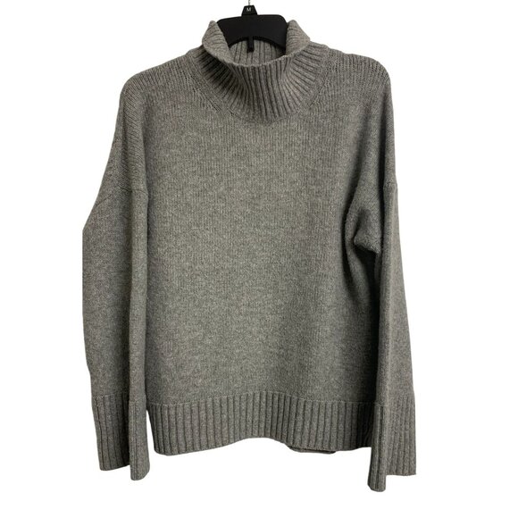 Abercrombie & Fitch S Y2K Wool Knit Winter Sweater Gray Turtleneck - Picture 1 of 7